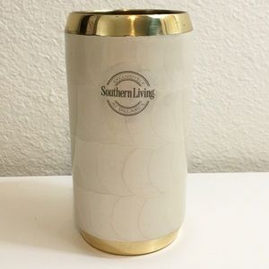 Southern Living Shell Gold Brass Bathroom Toothbrush Holder